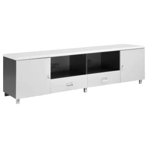CoasterEssence 700910 Burkett - 2 Door Engineered Wood TV Stand - White High Gloss