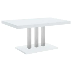 CoasterEssence 193811 Brooklyn - Rectangular Dining Table - White High Gloss