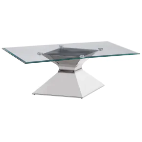 CoasterEveryday 710208 Jenny - Glass Top Stainless Steel Coffee Table - Chrome