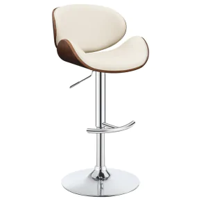 CoasterEssence 130505 Harris - Adjustable Bar Stool - Ecru And Chrome