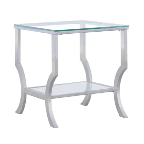 CoasterEssence 720337 Saide - Square Glass Top Side End Table - Chrome