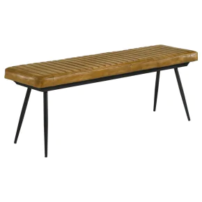 CoasterEssence 110643 Misty - Leather Upholstered Dining Bench - Antique Camel