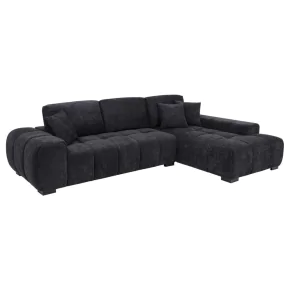 Coaster Fine Furniture 511061B2 Octavia - RAF Chaise With Pillows, Box 2 of 2 - Black