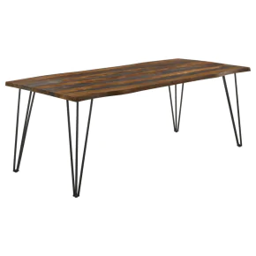 CoasterEssence 193861 Neve - Live Edge Dining Table - Gray Sheesham