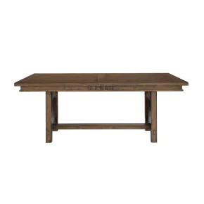 Samuel Lawrence Furniture S917-DR-K1 Seneca - Trestle Dining Table with an 18" Leaf - Brown