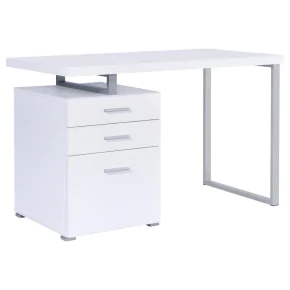 CoasterEveryday 800325 Brennan - 3-Drawer Office Computer Desk - White