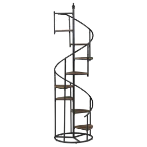 CoasterEssence 805675 Roseglen - 8-Shelf Staircase Bookshelf - Rustic Brown