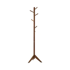 CoasterEveryday 900633 Devlin - 6 Hook Freestanding Wood Coat Rack Hat Hanger - Walnut