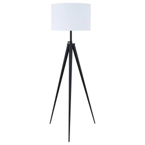 CoasterEveryday 920074 Harrington - Drum Shade Metal Tripod Floor Lamp - Black
