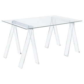 CoasterEssence 801535 Amaturo - Glass Top Acrylic Writing Desk - Clear