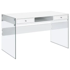 CoasterEveryday 800829 Dobrev - 2-Drawer Writing Desk - White High Gloss