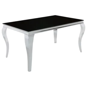 CoasterEssence 105071 Carone - Rectangular Glass Top Dining Table - Black