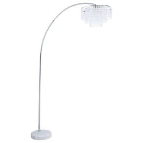 CoasterEveryday 920065 Shirley - Hanging Crystal Arc Metal Floor Lamp - Chrome