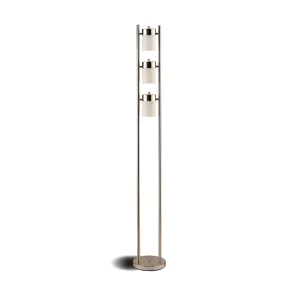 CoasterEssence 900733 Munson - 3 Swivel Lights Metal Floor Lamp - Silver