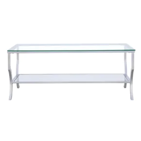 CoasterEssence 720338 Saide - Rectangular Glass Top Coffee Table - Chrome