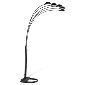 CoasterEveryday 1297A Kayd - Arc 5-Light Dome Shade Metal Floor Lamp - Black